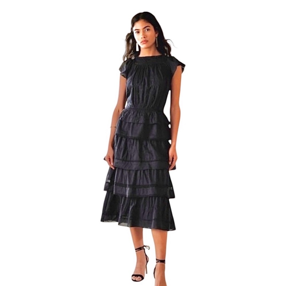 Banana Republic Selene Black Midi Dress